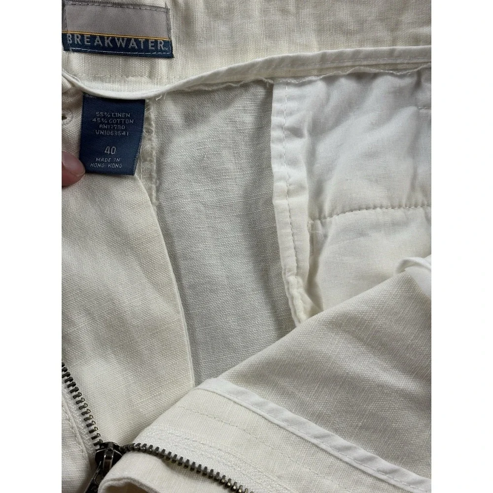 Ivory Linen Blend Shorts Mens 40 9